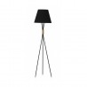 LAMPARA DE PIE TULIPA DE TELA Y BASE METALICA